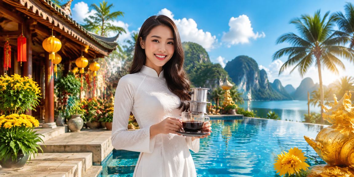 Cảnh giải trí cạnh hồ nước tại Ninh Bình với ánh đèn casino